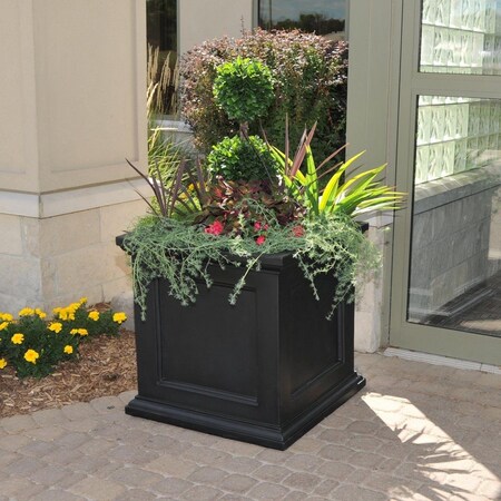 Lawnitator 28 in. Fairfield Square Planter - White LA2460673